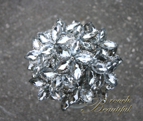 ultra platinum silver bling brooch bouquet web2